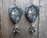Black Veil Brides Heart of Fire Guitar Pick Earrings with Gray Swarovski Crystals