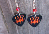 Black Veil Brides Red BVB Guitar Pick Earrings with Red Swarovski Crystals