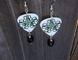 Black Veil Brides Pentacharm Guitar Pick Earrings with Black Pave Bead Dangles