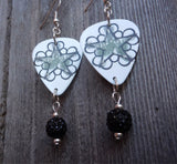 Black Veil Brides Pentacharm Guitar Pick Earrings with Black Pave Bead Dangles