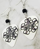 Black Veil Brides Pentacharm Logo Guitar Pick Earrings with Black Pave Beads