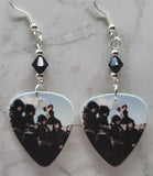 Black Veil Brides Group Picture Guitar Pick Earrings with Black Swarovski Crystals