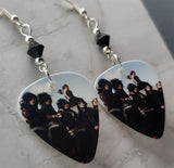 Black Veil Brides Group Picture Guitar Pick Earrings with Black Swarovski Crystals