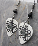 Black Veil Brides BVB Pentacharm Logo Guitar Pick Earrings with Black Swarovski Crystals
