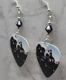 Black Veil Brides Group Picture Guitar Pick Earrings with Black Swarovski Crystals