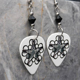Black Veil Brides BVB Pentacharm Logo Guitar Pick Earrings with Black Swarovski Crystals