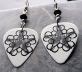 Black Veil Brides BVB Pentacharm Logo Guitar Pick Earrings with Black Swarovski Crystals