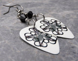 Black Veil Brides BVB Pentacharm Logo Guitar Pick Earrings with Black Swarovski Crystals
