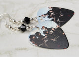 Black Veil Brides Group Picture Guitar Pick Earrings with Black Swarovski Crystals