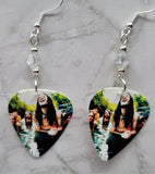 Blind Melon Guitar Pick Earrings with Clear Swarovski Crystals