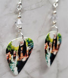 Blind Melon Guitar Pick Earrings with Clear Swarovski Crystals