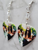 Blind Melon Guitar Pick Earrings with Clear Swarovski Crystals