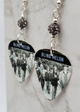 Blind Melon Classic Masters Guitar Pick Earrings with Gray Pave Beads