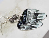 Blind Melon Classic Masters Guitar Pick Earrings with Gray Pave Beads