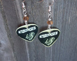 Blink 182 I Miss You Guitar Pick Earrings with Smoked Topaz Swarovski Crystals