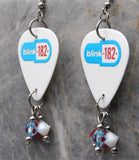 Blink 182 Guitar Pick Earrings with Swarovski Crystal Dangles