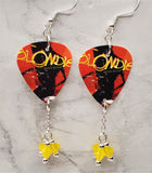Blondie Good Boys Guitar Pick Earrings with Yellow Opal Swarovski Crystal Dangle