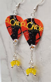 Blondie Good Boys Guitar Pick Earrings with Yellow Opal Swarovski Crystal Dangle