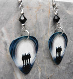 Bon Jovi The Circle Album Guitar Pick Earrings with Black Swarovski Crystals