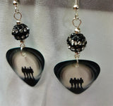 Bon Jovi The Circle Guitar Pick Earrings with Striped Pave Beads