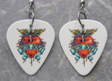 Bon Jovi Greatest Hits Album White Guitar Pick Earrings