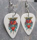 Bon Jovi Greatest Hits Album White Guitar Pick Earrings