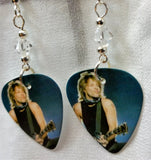 Jon Bon Jovi on Stage Guitar Pick Earrings with Clear Swarovski Crystals