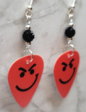 Bon Jovi Have a Nice Day Guitar Pick Earrings with Black Pave Beads