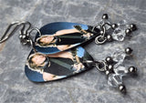 Jon Bon Jovi on Stage Guitar Pick Earrings with Clear Swarovski Crystal Dangles