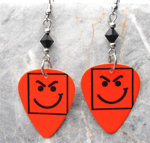 Bon Jovi Have a Nice Day Guitar Pick Earrings with Black Swarovski Crystals