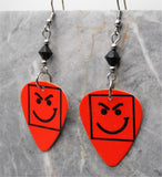 Bon Jovi Have a Nice Day Guitar Pick Earrings with Black Swarovski Crystals