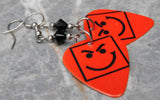 Bon Jovi Have a Nice Day Guitar Pick Earrings with Black Swarovski Crystals