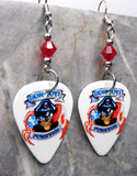 Bon Jovi Forever Guitar Pick Earrings with Red Swarovski Crystals
