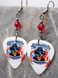 Bon Jovi Forever Guitar Pick Earrings with Red Swarovski Crystals