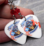 Bon Jovi Forever Guitar Pick Earrings with Red Swarovski Crystals