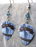 Bon Jovi New Jersey Guitar Pick Earrings with Denim Blue Swarovski Crystals