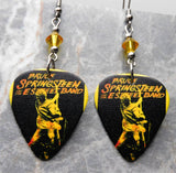 Bruce Springsteen and The E Street Band Guitar Pick Earrings with Yellow Swarovski Crystals