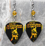 Bruce Springsteen and The E Street Band Guitar Pick Earrings with Yellow Swarovski Crystals