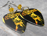 Bruce Springsteen and The E Street Band Guitar Pick Earrings with Yellow Swarovski Crystals