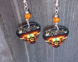 Bullet for My Valentine Road to Nowhere Pick Earrings with Orange Pave Beads