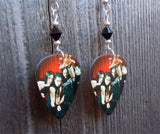 Bullet for My Valentine Group Picture Guitar Pick Earrings with Black Swarovski Crystals