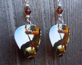 Bullet for My Valentine Michael Paget Guitar Pick Earrings with Smoked Topaz Crystals