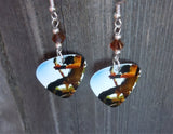 Bullet for My Valentine Michael Paget Guitar Pick Earrings with Smoked Topaz Crystals