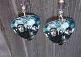 Bullet for My Valentine Group Picture Guitar Pick Earrings with Grey Swarovski Crystals