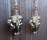 Bullet for My Valentine Group Photo Guitar Pick Earrings with Brown Swarovski Crystals