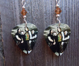 Bullet for My Valentine Group Photo Guitar Pick Earrings with Brown Swarovski Crystals