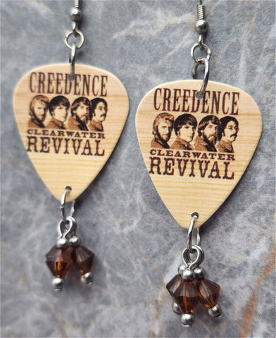Creedence Clearwater Revival with Brown Swarovski Crystal Dangles