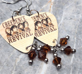 Creedence Clearwater Revival with Brown Swarovski Crystal Dangles