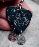 Horoscope Astrological Sign Cancer Guitar Pick Earrings with Laser Cut Horoscope Charms