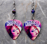 Chappell Roan Guitar Pick Earrings with Jet Glacier Blue ABx2 Swarovski Crystals